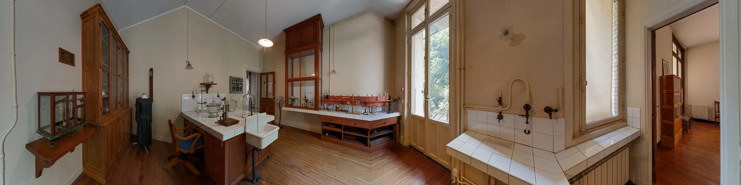Panorama of Marie Curie's historic laboratory