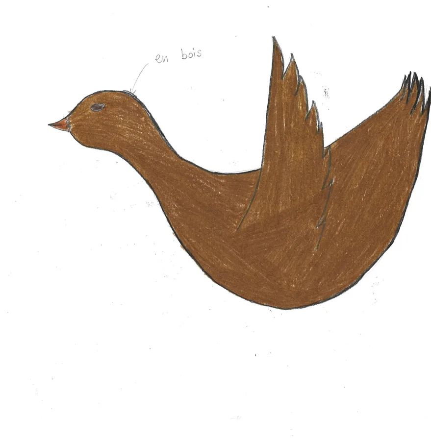 A wooden bird