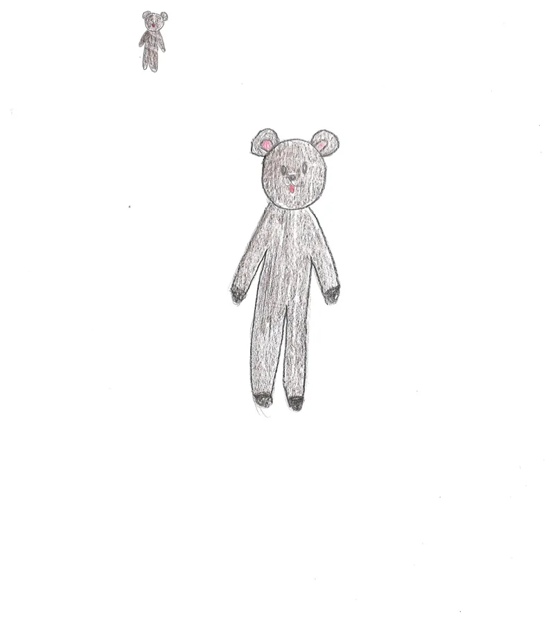A grey teddy bear like Mr Bean's
