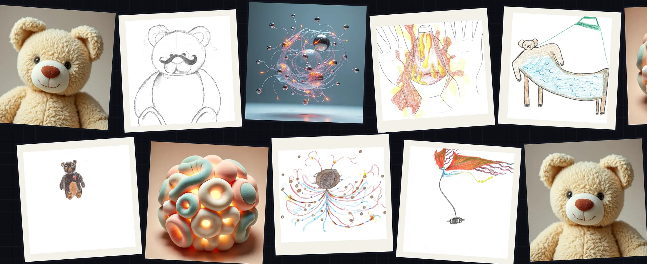 AI-generated examples and participants' drawings